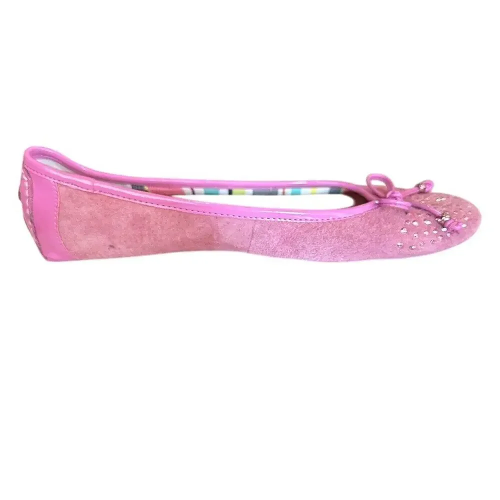 Anne Klein Sport Women's Pink Ballet Flats Size 7.5 Sparkly Bow Casual - Picture 3 of 13